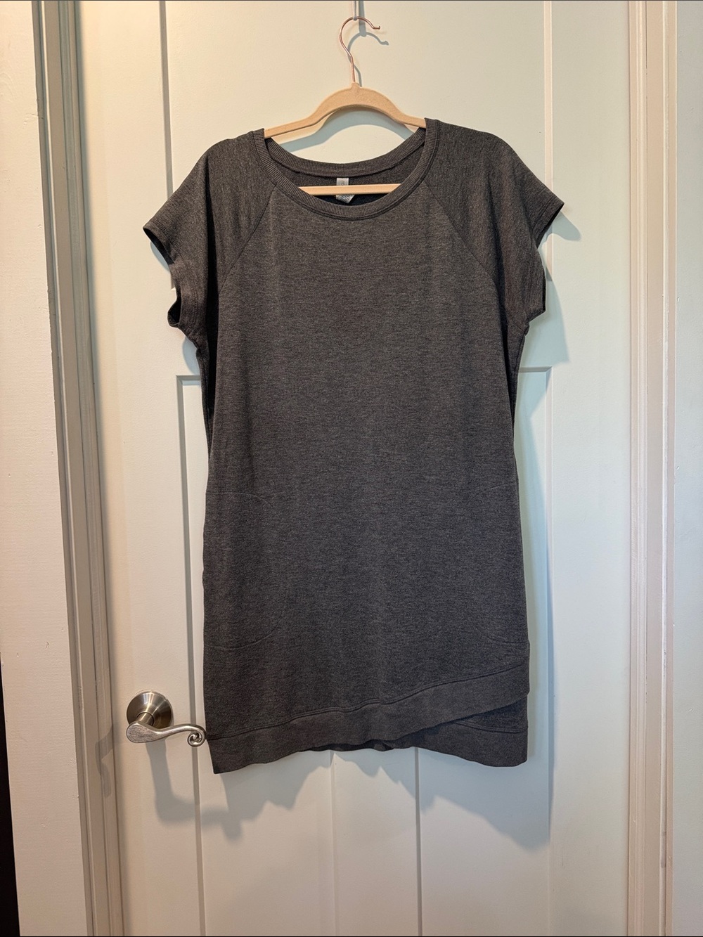 Ideology Charcoal Gray Short Sleeve Mini Dress